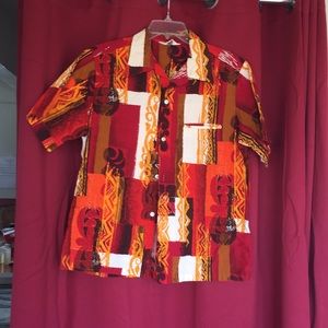 Vintage red & orange Hawaiian shirt